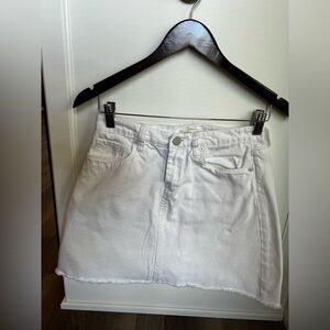 Chelsea & Violet White Denim Mini Skirt